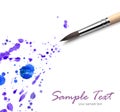 Artists brush and blots Royalty Free Stock Photo