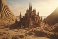 Artists creating intricate sand sculptures on a