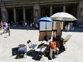 Artists exposition in the courtyard of Uffizi Gallery