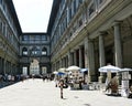 Artists exposition in the courtyard of Uffizi Gallery