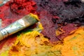 Artists oil painting palette Royalty Free Stock Photo