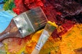 Artists oil painting palette Royalty Free Stock Photo