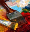 Artists oil painting palette Royalty Free Stock Photo