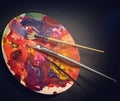 Artists paint palette. Royalty Free Stock Photo
