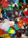 Artists pallete acrylic various colors