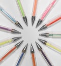 Artists pencils colouring gel pens nibs art drawing Royalty Free Stock Photo