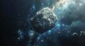 Artists Rendering of an Asteroid in Space