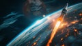 Impressive Artists Rendering of a Space Shuttle Launching