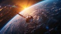 Artists Rendering of a Space satellite Station in Orbit