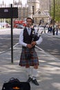 Artists in the street. bagpipe player Royalty Free Stock Photo