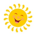ÃÂ¡artoon illustration of a smiling sun for kids.Vector Royalty Free Stock Photo