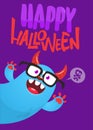 ÃÂ¡artoon monster character. Illustration of happy alien creature for Halloween party. Package, poster or greeting invitation