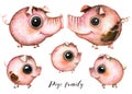 ÃÂ¡artoon pigs family