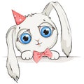 ÃÂ¡artoon rabbit with big eyes on white background