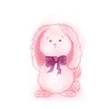 ÃÂ¡artoon rabbit, pink fluffy rabbit.Rabbit on a white background