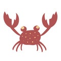 ÃÂ¡artoon red crab vector illustration. A water animal with claws. Colorful cartoon character. The crab shell icon is isolated on a Royalty Free Stock Photo