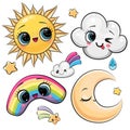 ÃÂ¡artoon set of weather elements