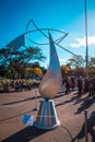 ArtPrize - Grand Rapids, MI /USA - October 8th 2016: Wind mobile shaped like a water drop on display during Artprize 8 in Grand Ra