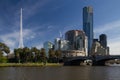 The Arts Centre spire and South bank Melbourne Royalty Free Stock Photo