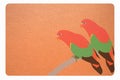 Arts of couple parrots on sandpaper