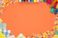 Arts and Crafts background with copy space Royalty Free Stock Photo