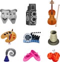 Arts icon collection Royalty Free Stock Photo