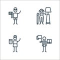 arts line icons. linear set. quality vector line set such as politics, maths, interior de