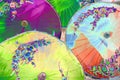 Colorful umbrellas, symbol of seduction in Asian countries