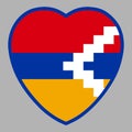 Artsakh Nagorno Karabakh Republic Flag In Heart Shape Vector