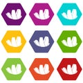 ArtScience Museum in Singapore icon set color hexahedron Royalty Free Stock Photo
