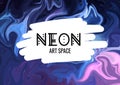 Artspace banner design. Abstract neon acrylic nebula colors flyer template. Vector print