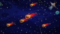 Artspaceship travel between planets in asteroids