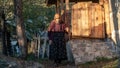 Old senior woman dressed in traditional clothes in Savsat, Artvin