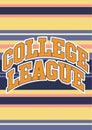 COLLEGE LEAGUE CASUAL AND VARSITY FONT PRINT AND GRAPHIC Royalty Free Stock Photo