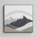 Artwork depicting stylized mountains with sharp peaks in grayscale Royalty Free Stock Photo