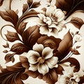 gardenias barroque floral with brown,white and black colors