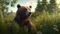 brown bear in florest art