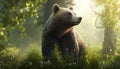 brown bear in florest art