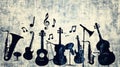 Musical Silhouettes. Symphony of Shadows and Light Royalty Free Stock Photo