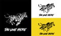 artwork design of zebra and panther vector illustration black and white