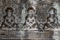 Artwork detail of ancient Preah Khan temple in Angkor, Cambodia