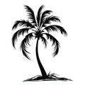 Eye-catching Black Palm Tree Tattoo In 2d Game Art Style