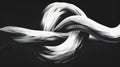 The artwork features a dynamic interplay of black and white ribbons gracefully intertwined, creating a sense of movement