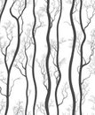 Silhouettes of long individual twigs Royalty Free Stock Photo