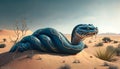 blue snake in desert