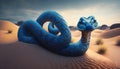 blue snake in desert