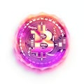 This artwork features a striking three-dimensional representation of the Bitcoin symbol Royalty Free Stock Photo