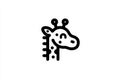 Cute and simple giraffe design with friendly expression on a white background Royalty Free Stock Photo