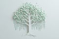 Digital Tree Art Made of Square Pixels and Binary Code Patterns Royalty Free Stock Photo