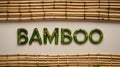 Unique bamboo typography display showcasing the texture and design of woven bamboo Royalty Free Stock Photo